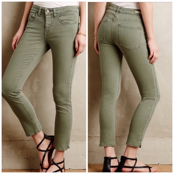 Anthropologie Denim - Anthro Pilcro STET olive ankle stretch jeans 25